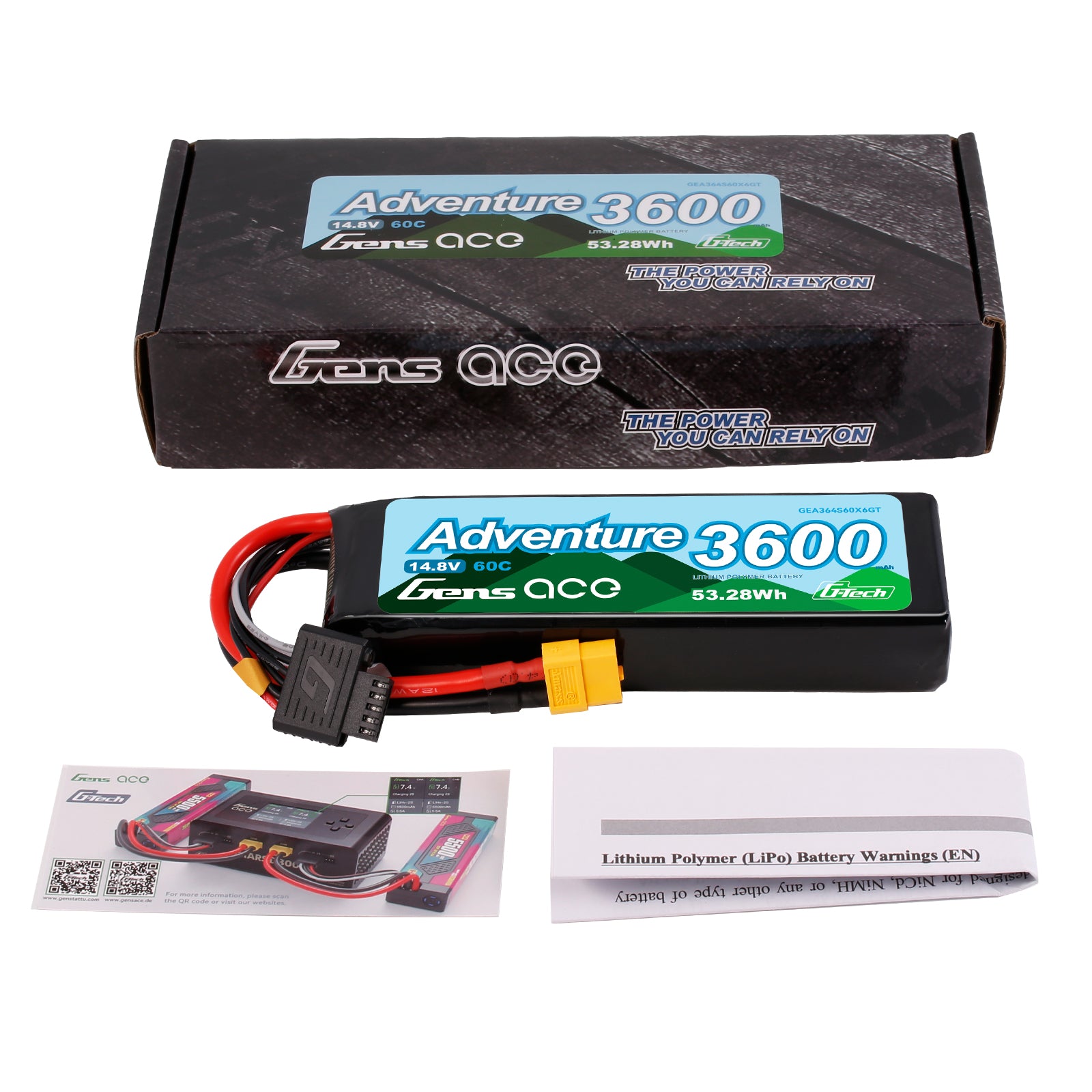 Gens Ace Adventure 3600mAh 4S batterie LiPo 14.8V 60C XT60