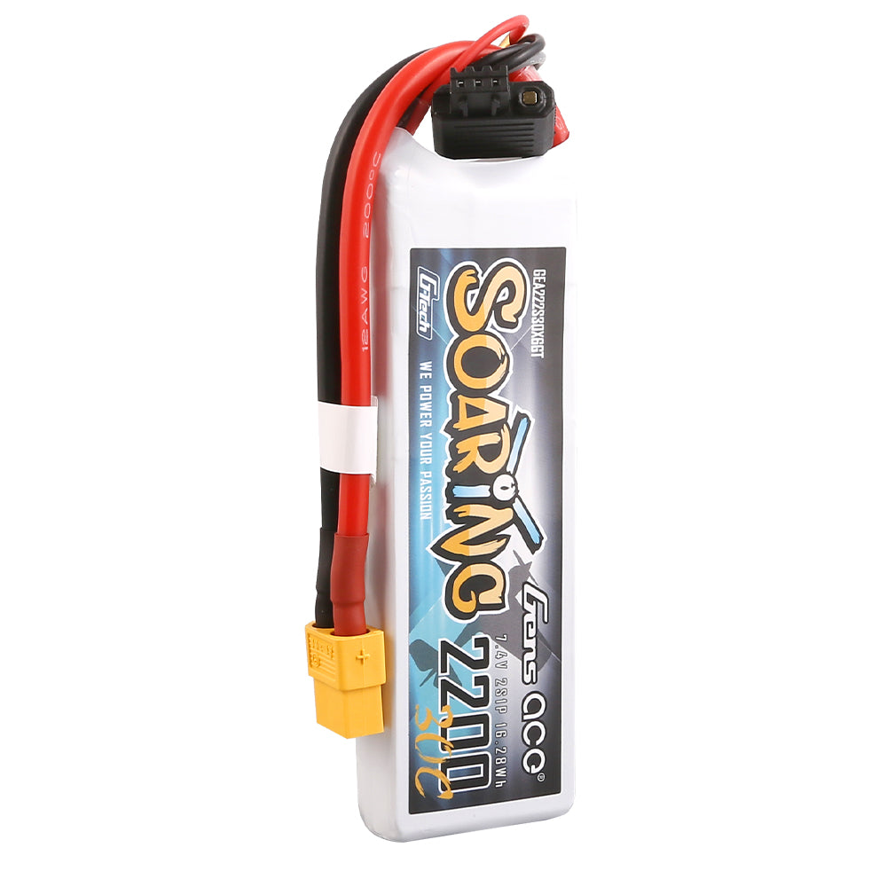 Gens Ace Soaring 2200mAh 2S batterie LiPo XT60 30C