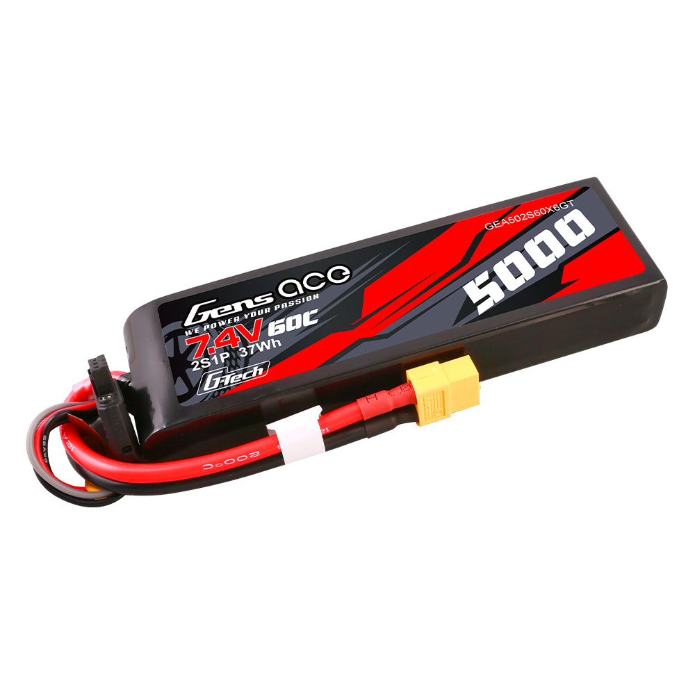 Gens Ace 5000mAh 2S 60C batterie LiPo RC 7.4V XT60