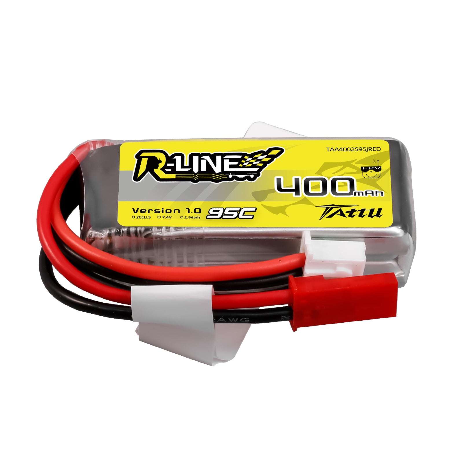 Tattu R-Line 400mAh 2S batterie LiPo 95C JST-SYP