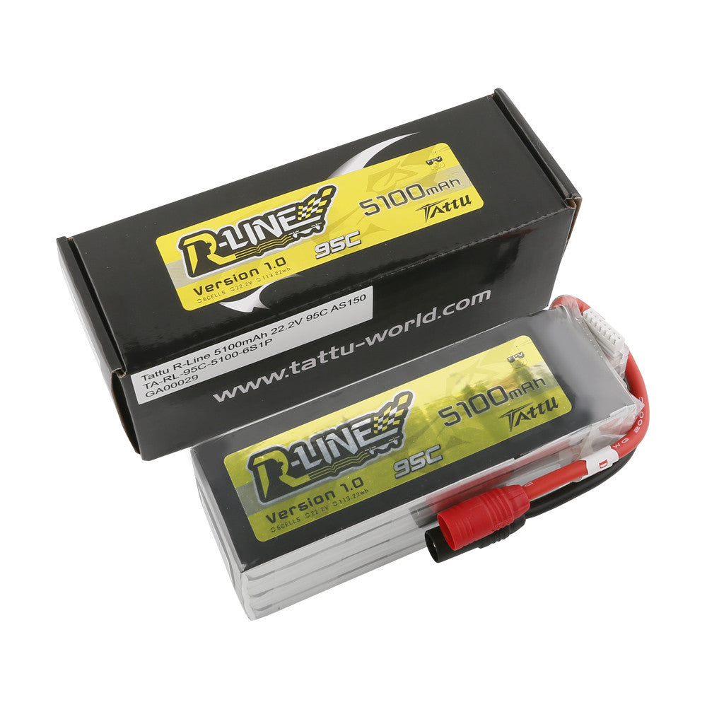 Tattu R-Line batterie FPV 5100mAh 6S 22.2V 95C AS150