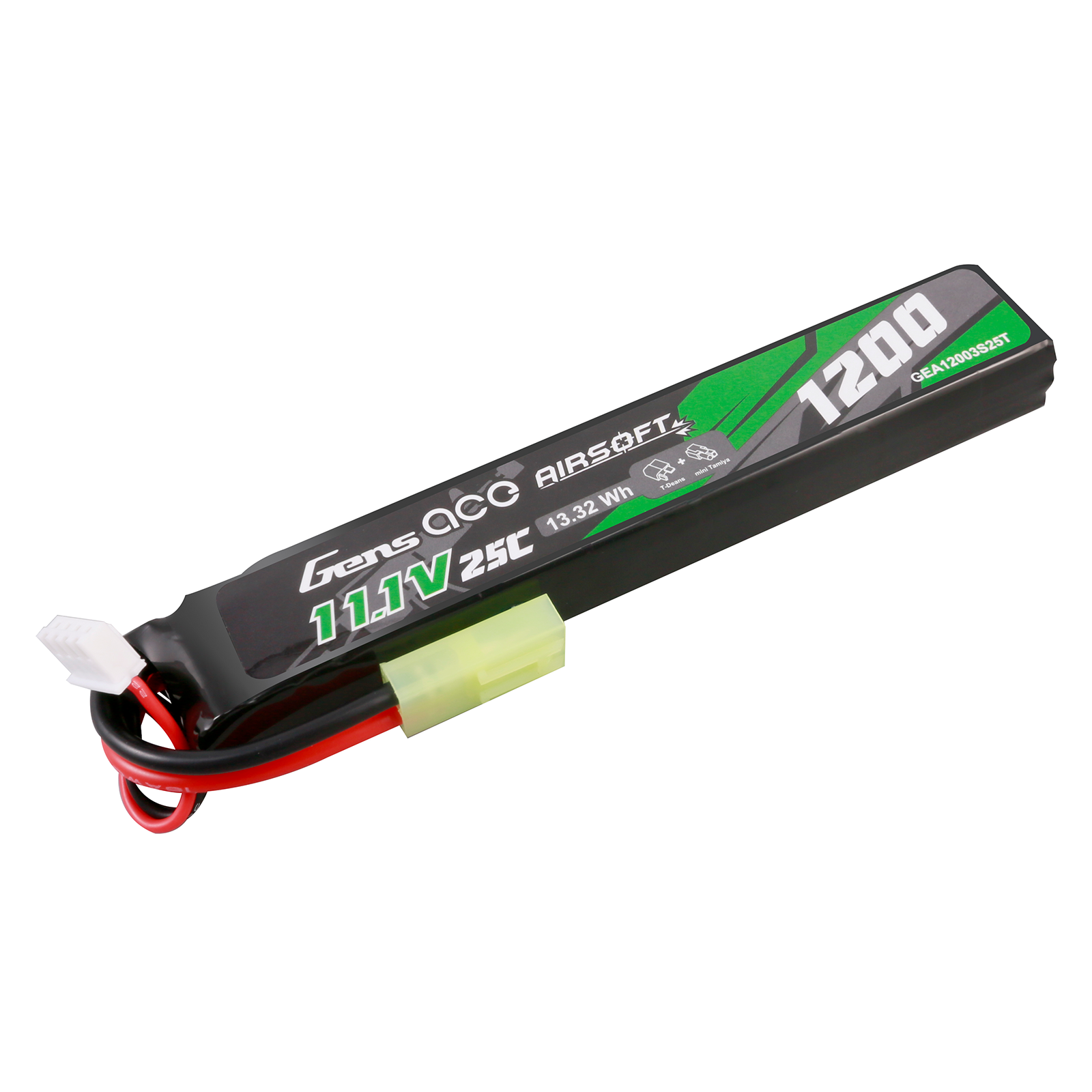 Gens Ace Airsoft 1200mAh 3S batterie lipo Tamiya 11.1V