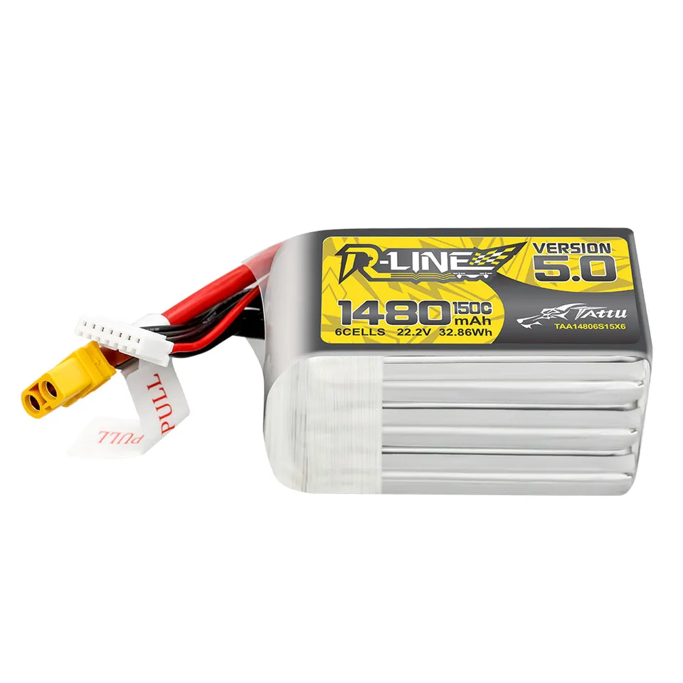 Tattu R-Line 5.0 1480mAh 6S 150C batterie LiPo XT60 race