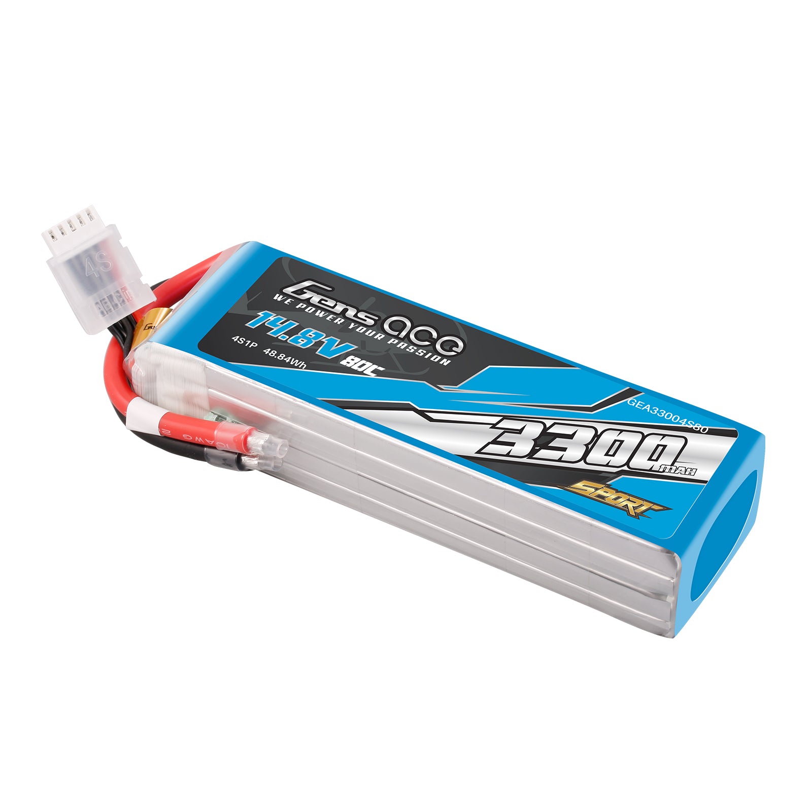 Gens Ace Sport Series batterie lipo 3300mAh 4S 80C sans prise
