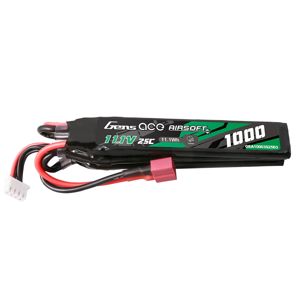 Gens Ace Airsoft 1000mAh 3S batterie LiPo 11.1V 25C Deans