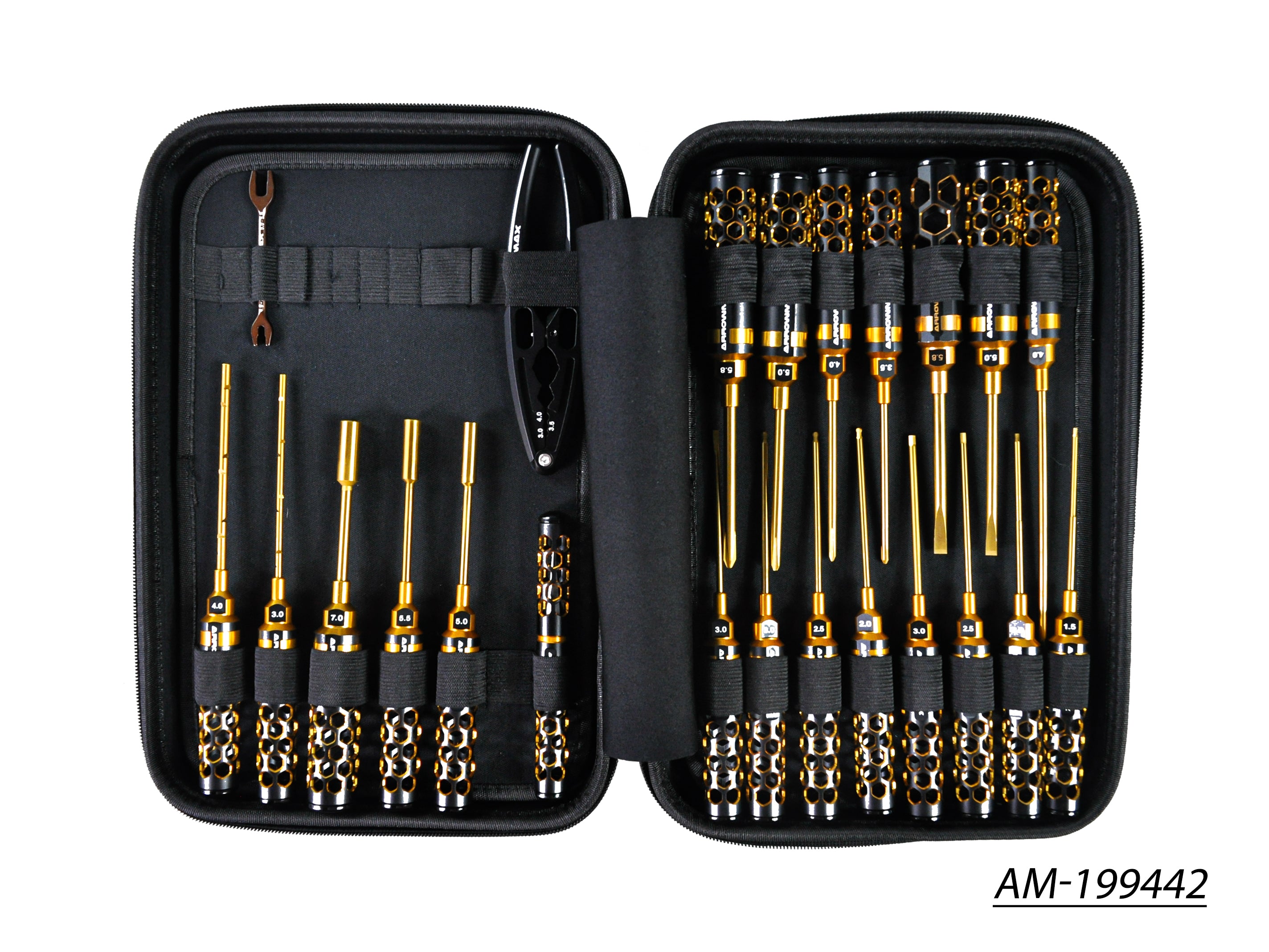 Arrowmax Tools Set AM-199442 coffret 23pcs noir/or sac
