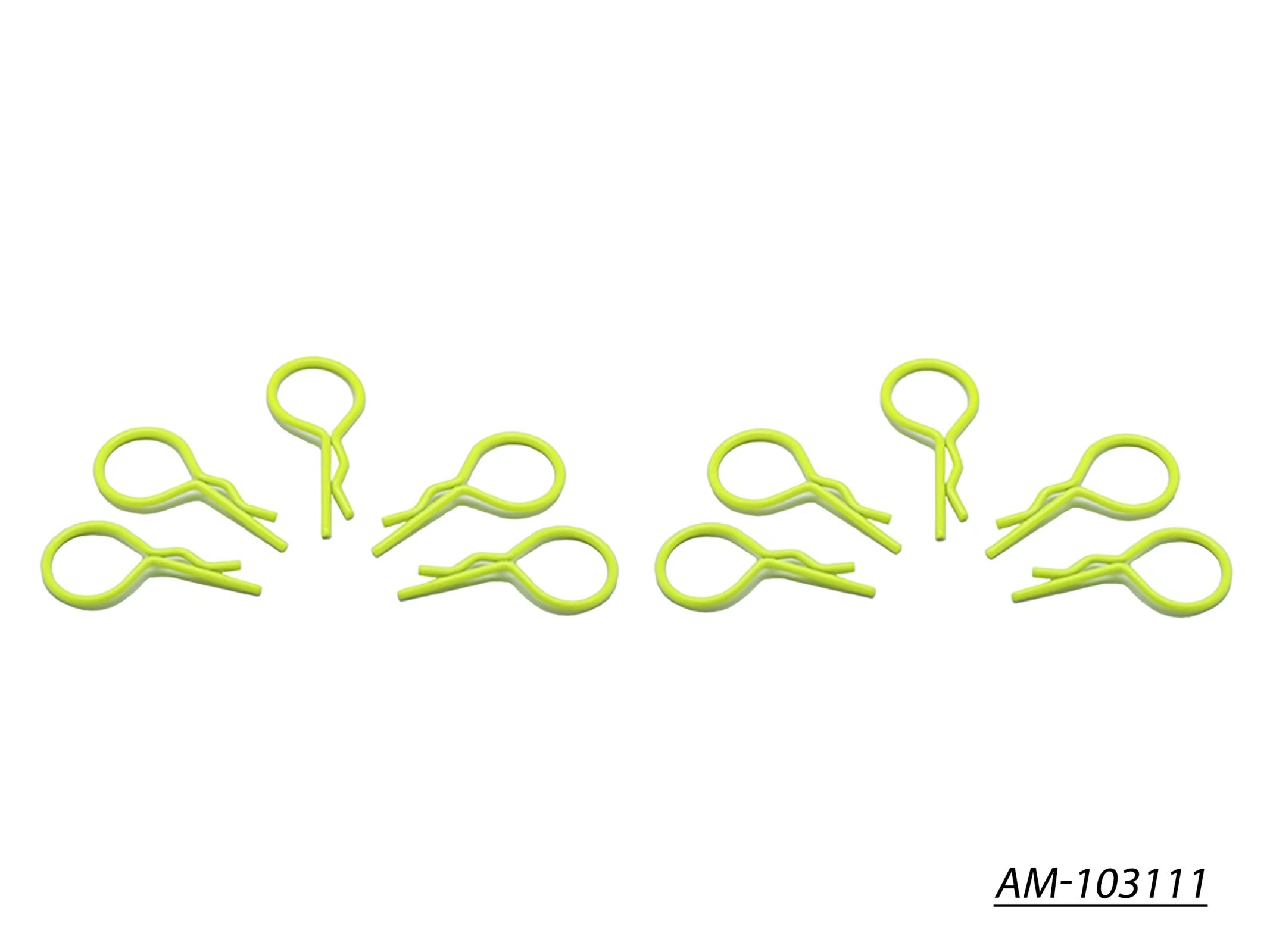 Arrowmax AM-103111 clips carrosserie 1/10 jaune fluo x10