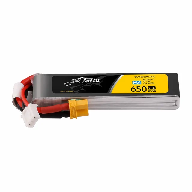 Tattu 650mAh 2S 95C batterie LiPo HV XT30 7,6V
