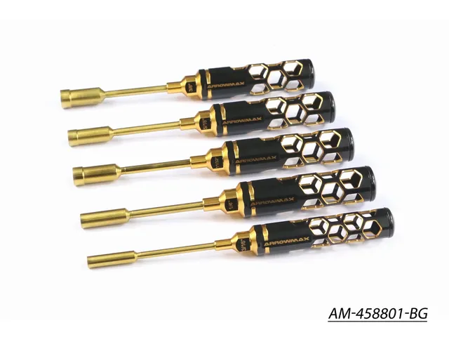Arrowmax Tools Set Nut Driver 5 pièces Black Golden 100mm