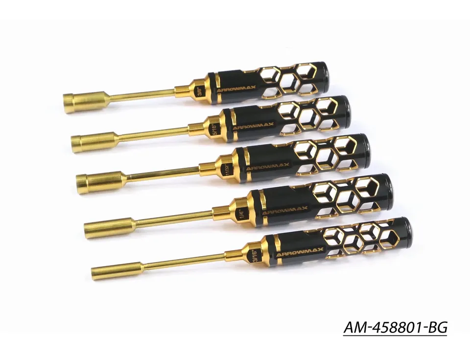 Arrowmax Tools Set Nut Driver 5 pièces Black Golden 100mm