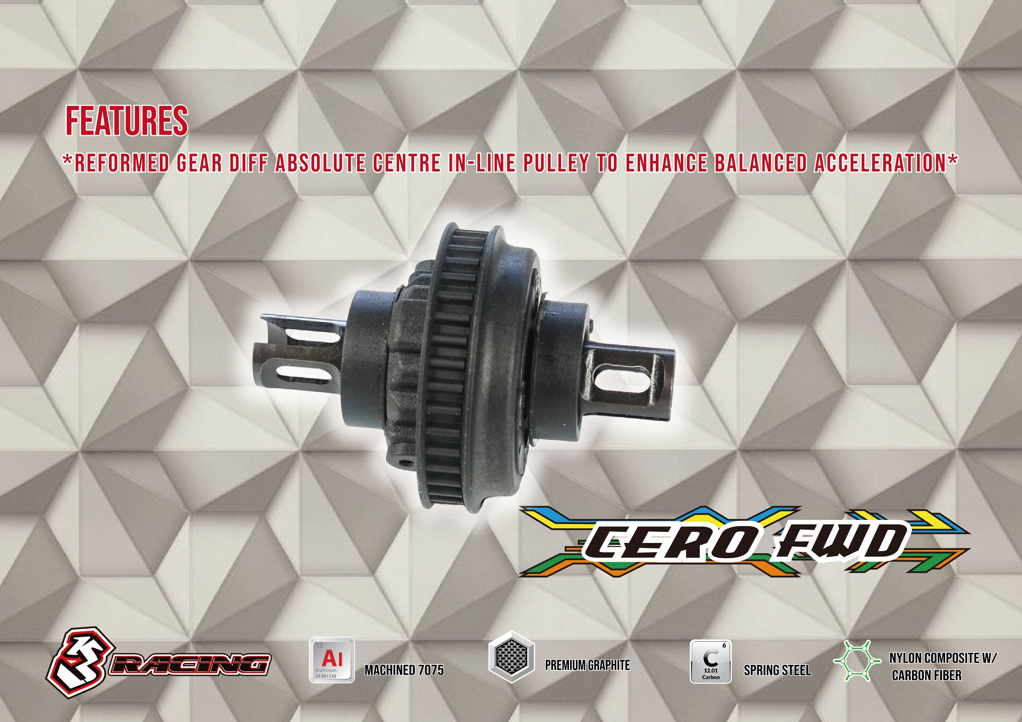 3Racing KIT-CERO Ultra FWD kit voiture RC traction 1/10