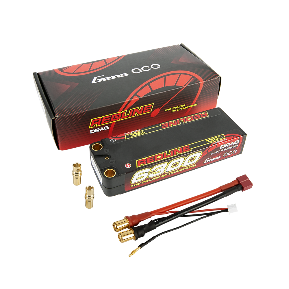 Gens Ace Redline 6300mAh 2S batterie lipo 130C bullet