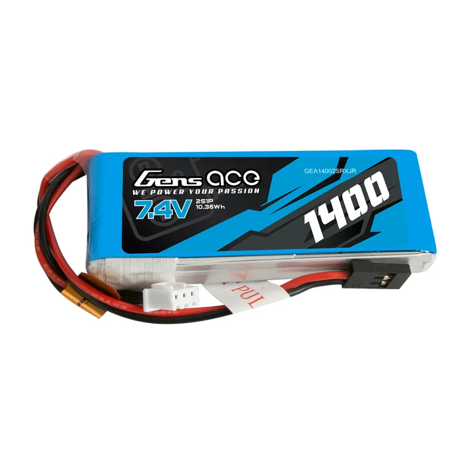 Gens Ace batterie émetteur 1400mAh 2S 7.4V prise JR