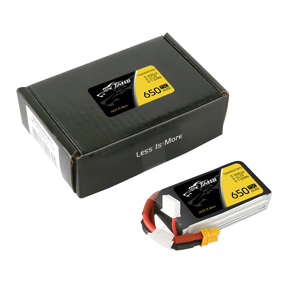 Tattu 650mAh 3S 75C batterie LiPo XT30 11,1V