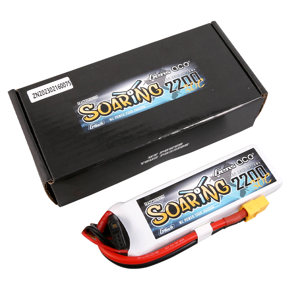 Gens Ace Soaring 2200mAh 2S batterie LiPo XT60 30C