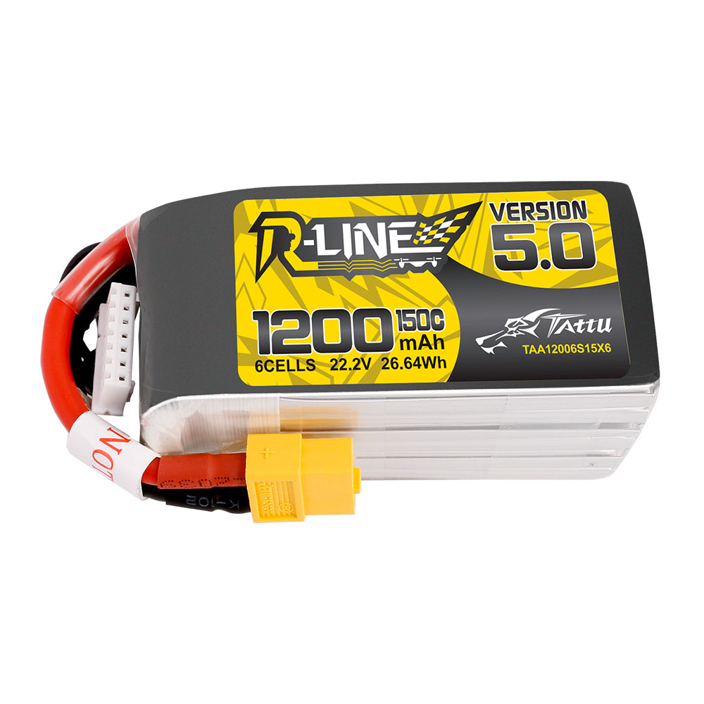 Tattu R-Line 1200mAh 6S 150C Batterie LiPo XT60 V5