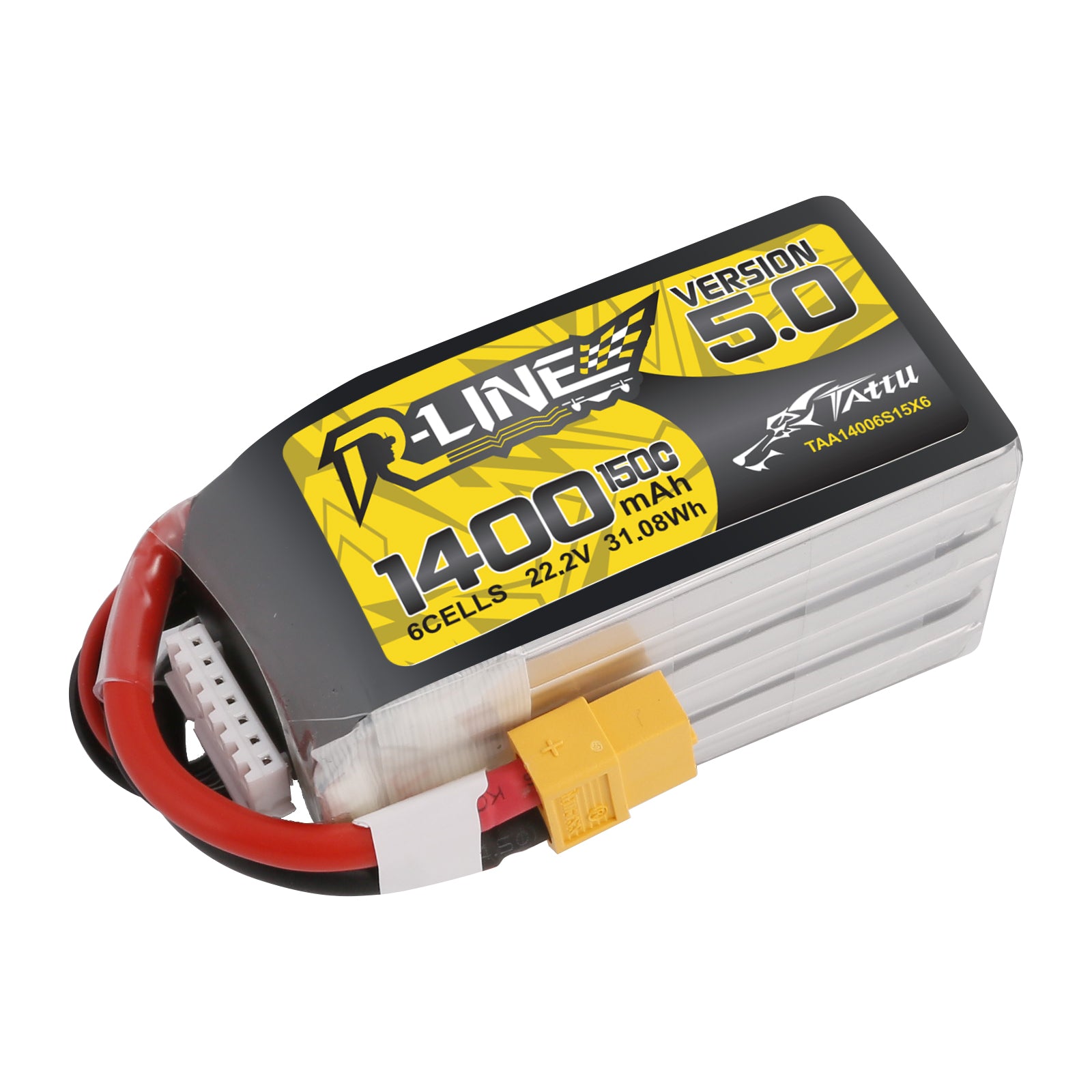 Tattu R-Line 5.0 1400mAh 6S 150C Batterie Lipo XT60