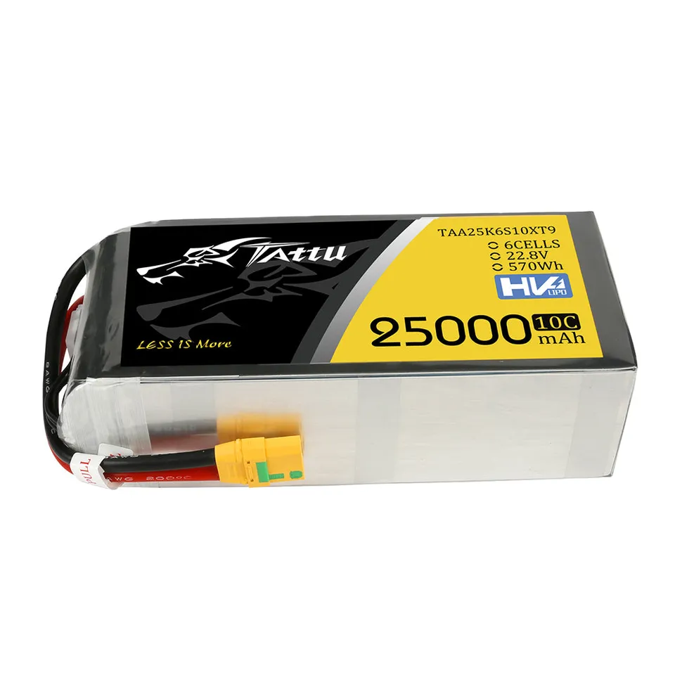 Tattu 25000mAh 6S batterie LiPo HV XT90-S 22.8V 10C