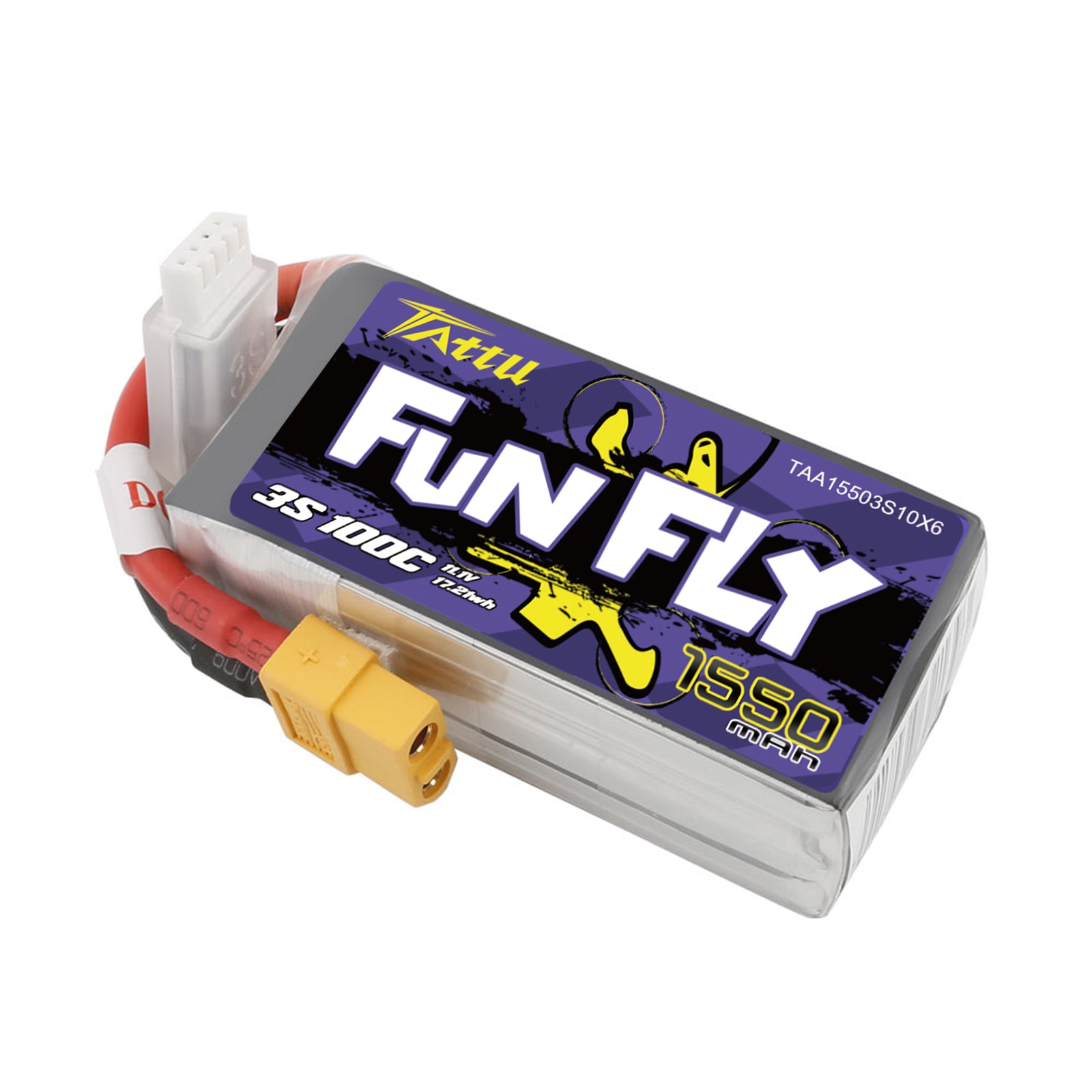 Tattu Funfly 1550mAh 3S batterie LiPo 100C XT60