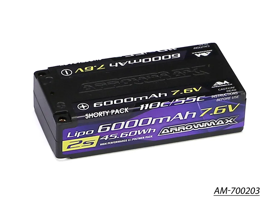 Arrowmax 2S LiPo Shorty 6000mAh 7.6V 55C AM-700203