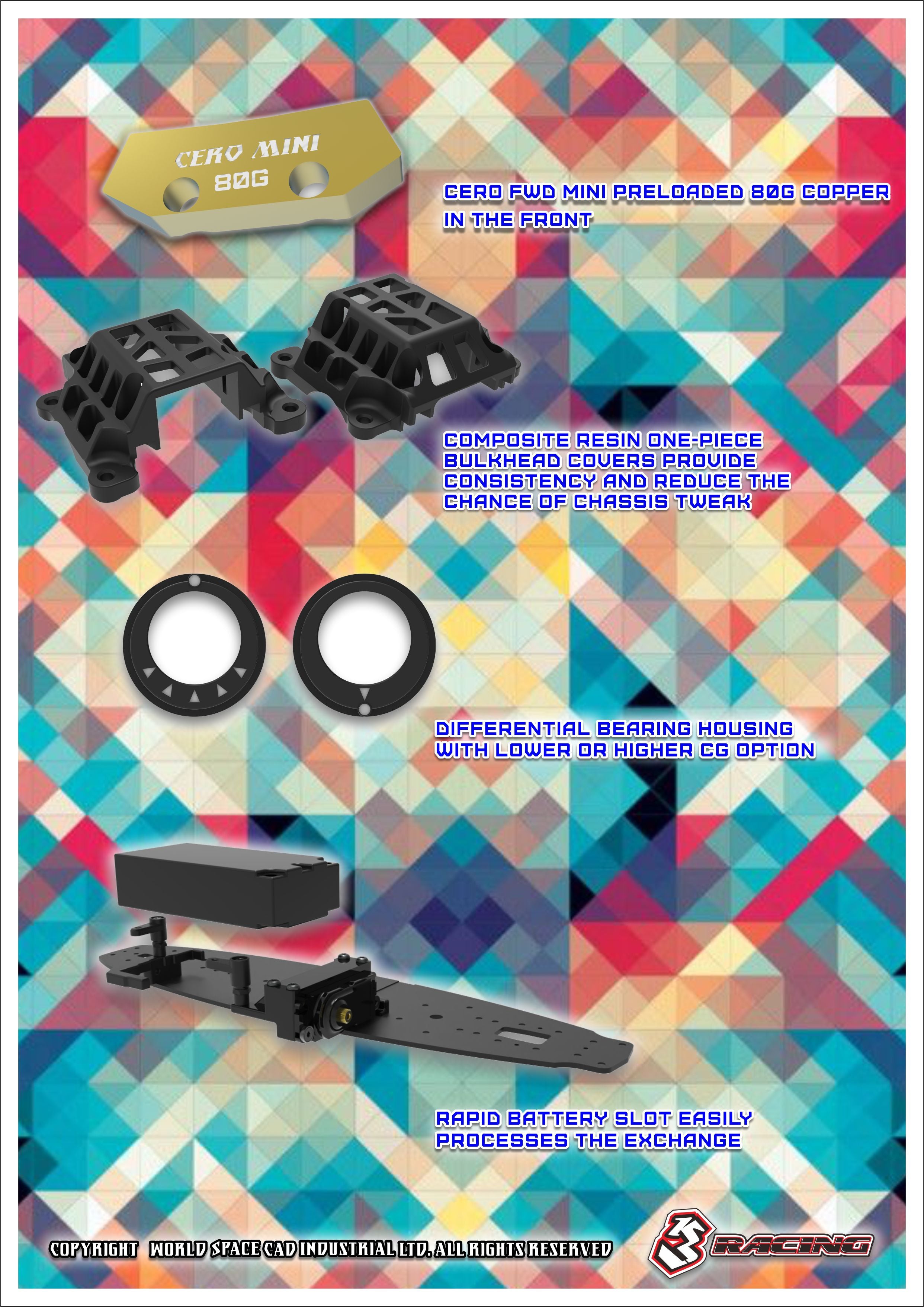 3Racing Cero Sport M210 kit châssis M 210mm 4WD