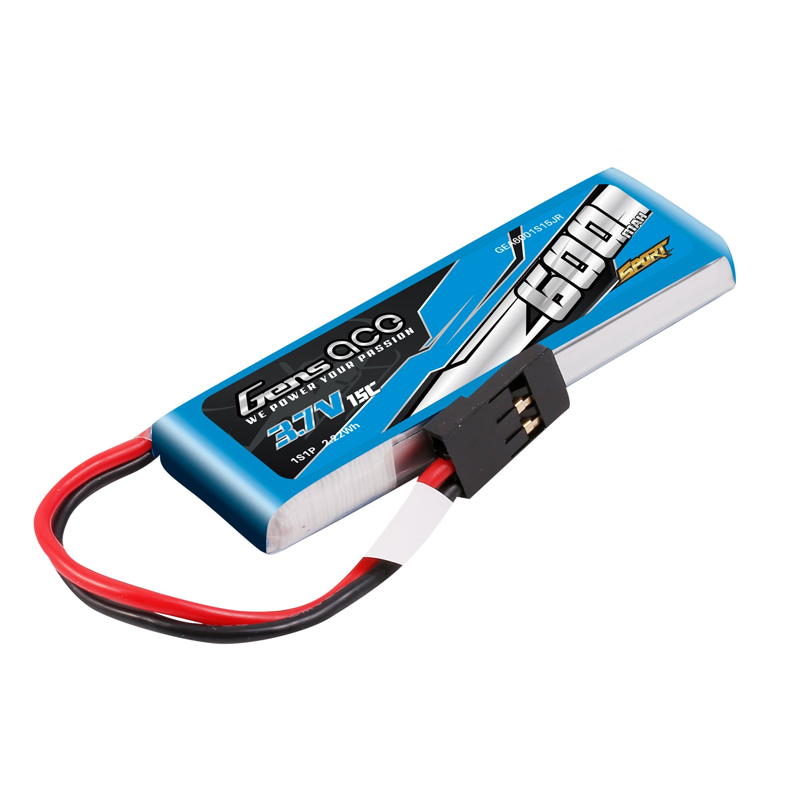 Gens Ace Sport batterie lipo 600mAh 1S JR 15C F3K