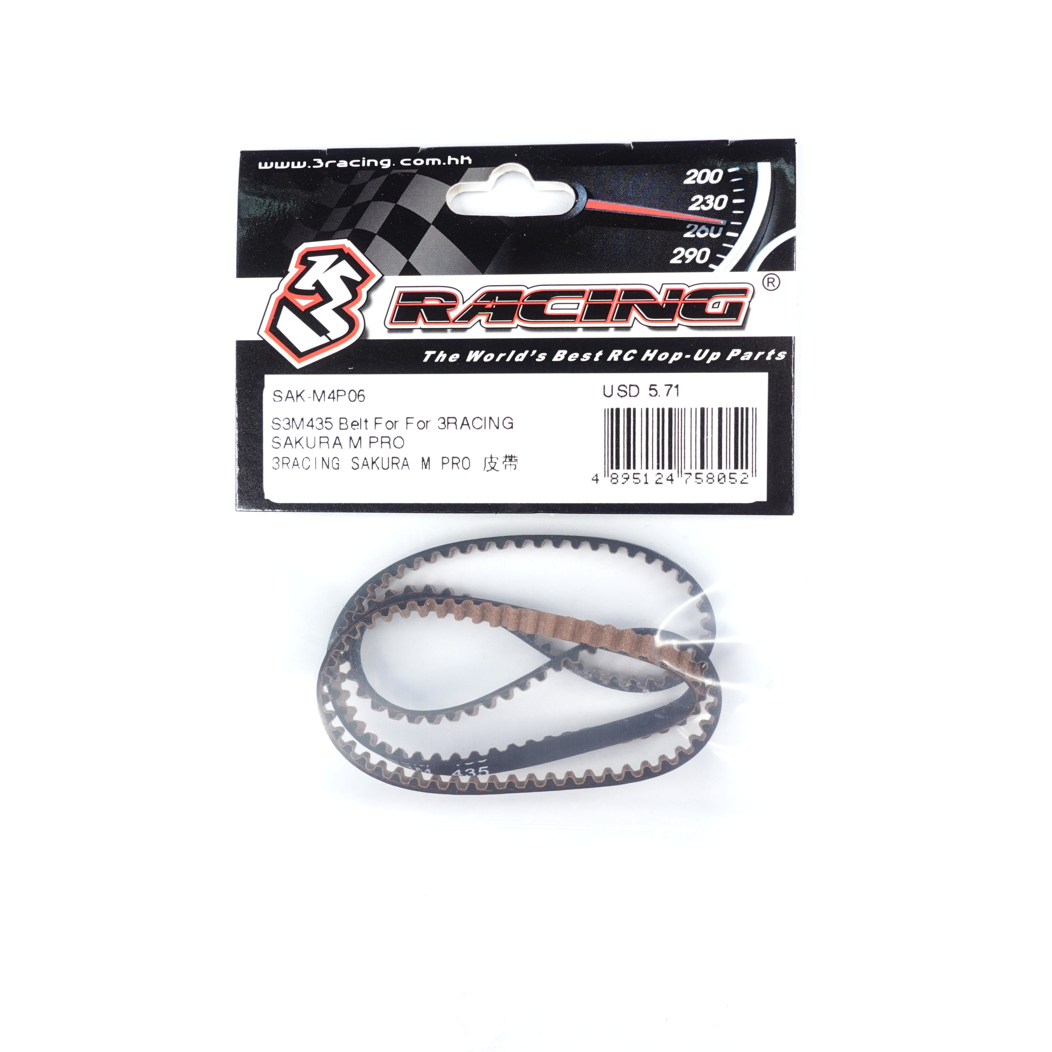 3Racing Sakura SAK-M4P06 Courroie S3M435 pour M PRO