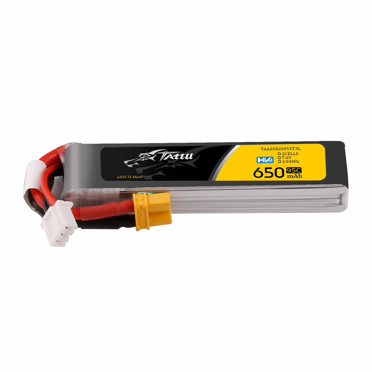 Tattu 650mAh 2S 95C batterie LiPo HV XT30 7,6V