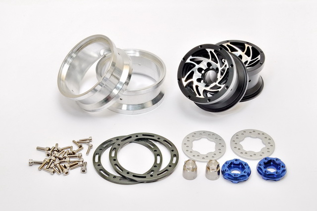 Hobao 230118B roues beadlock 1.9 alu noires set