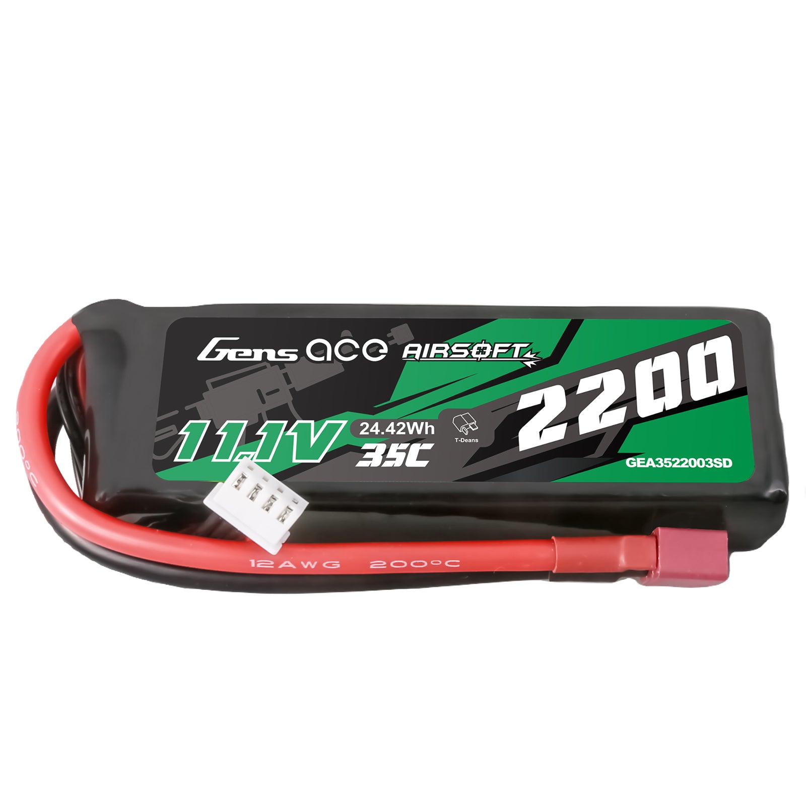 Gens Ace Airsoft 2200mAh 3S 35C batterie Lipo Deans