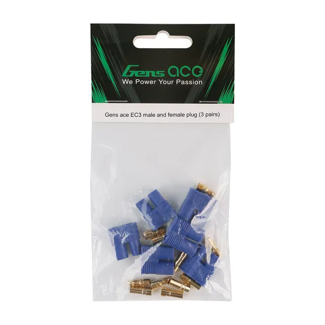 Gens Ace EC3 prise mâle femelle connecteur RC 3 paires