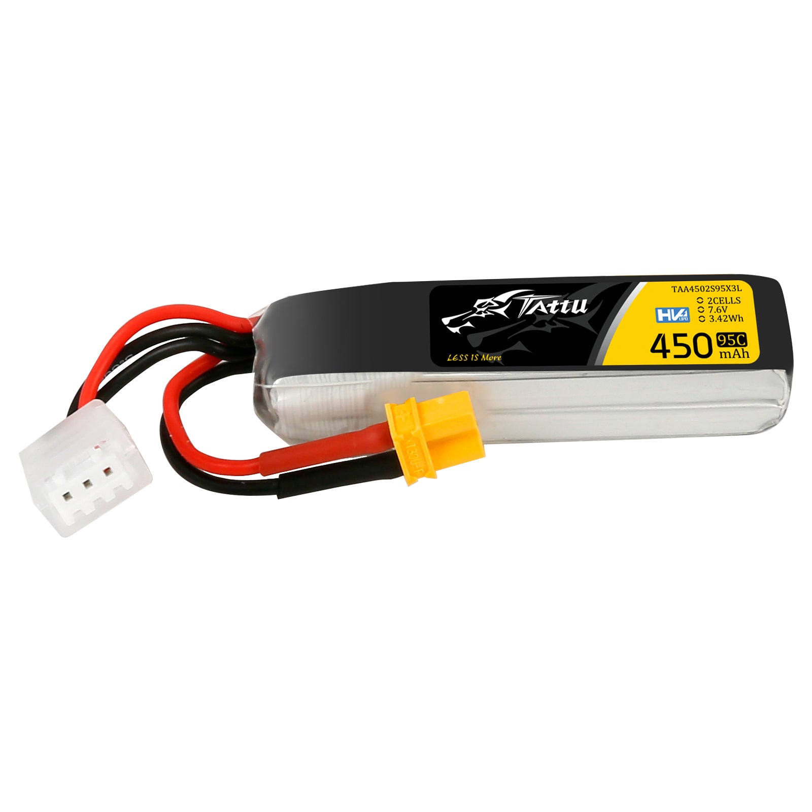 Tattu 450mAh 2S 95C batterie LiPo HV 7,6V XT30 long