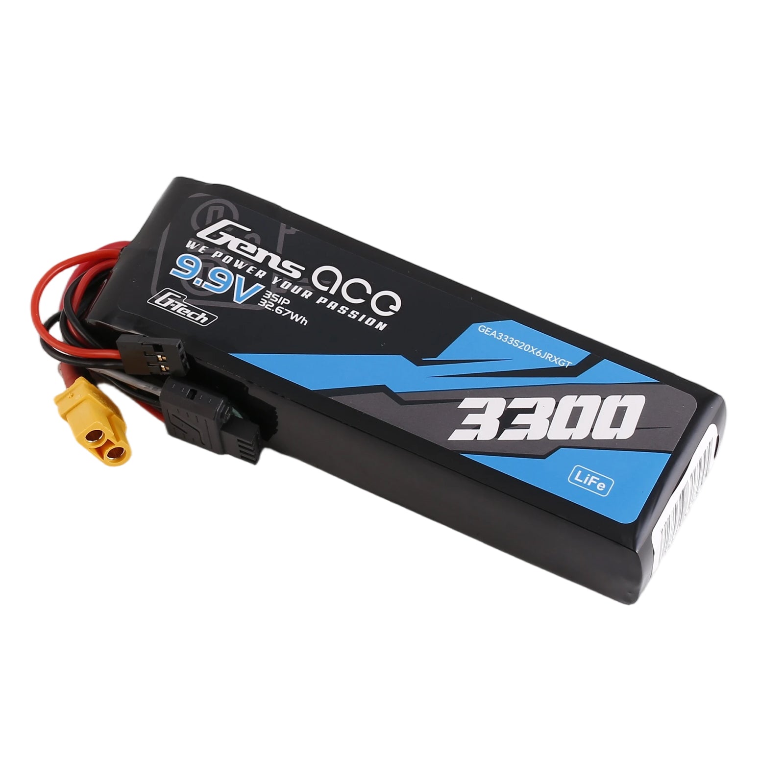 Gens Ace TX/RX 3300mAh 3S batterie LiFe 9.9V XT60