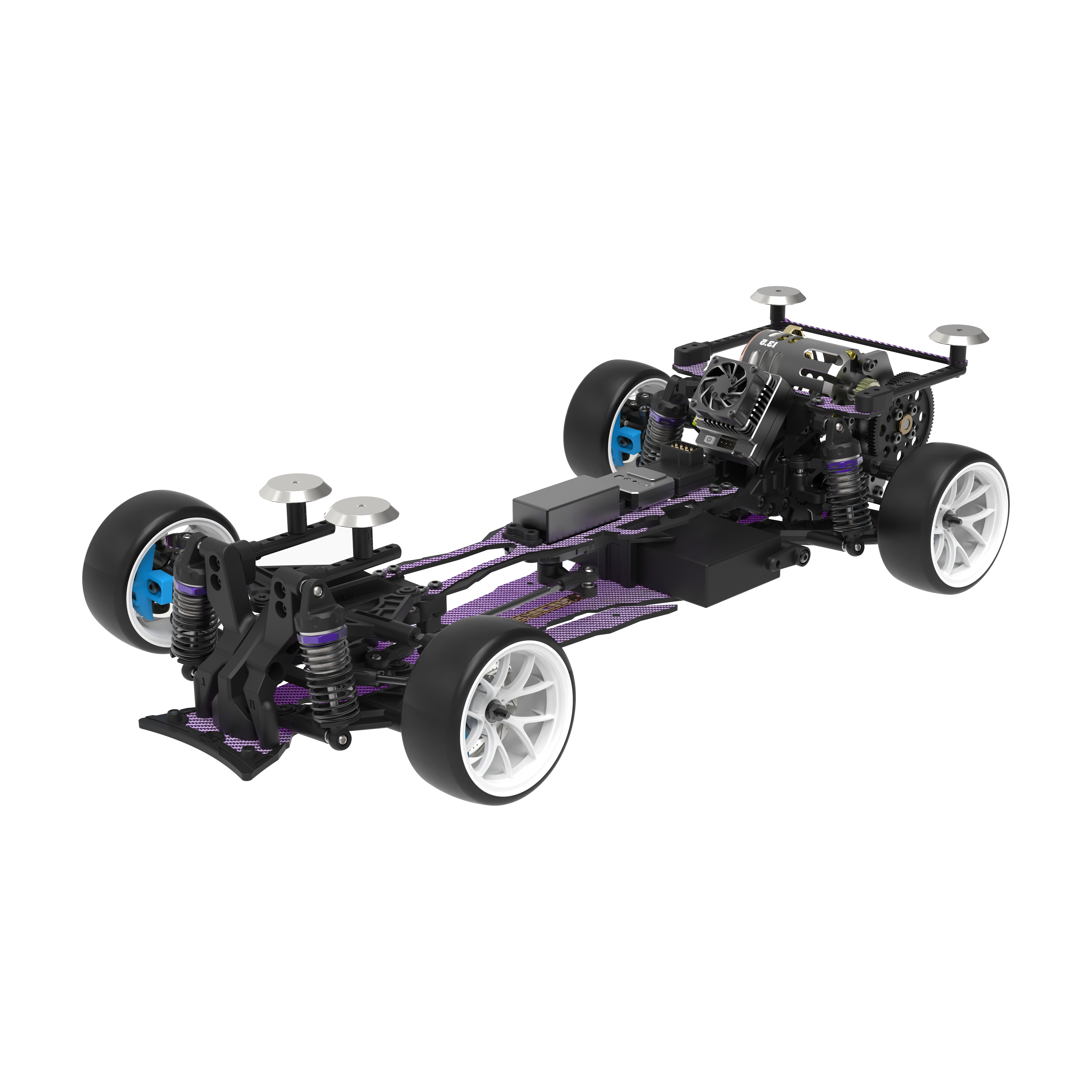 3Racing Sakura D6GA kit drift carbone bleu courroie