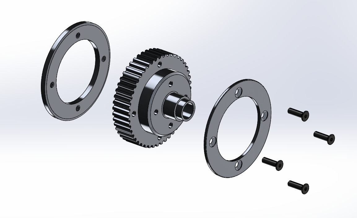 Hobao 22340 poulie diff arrière 48T courroie 9mm