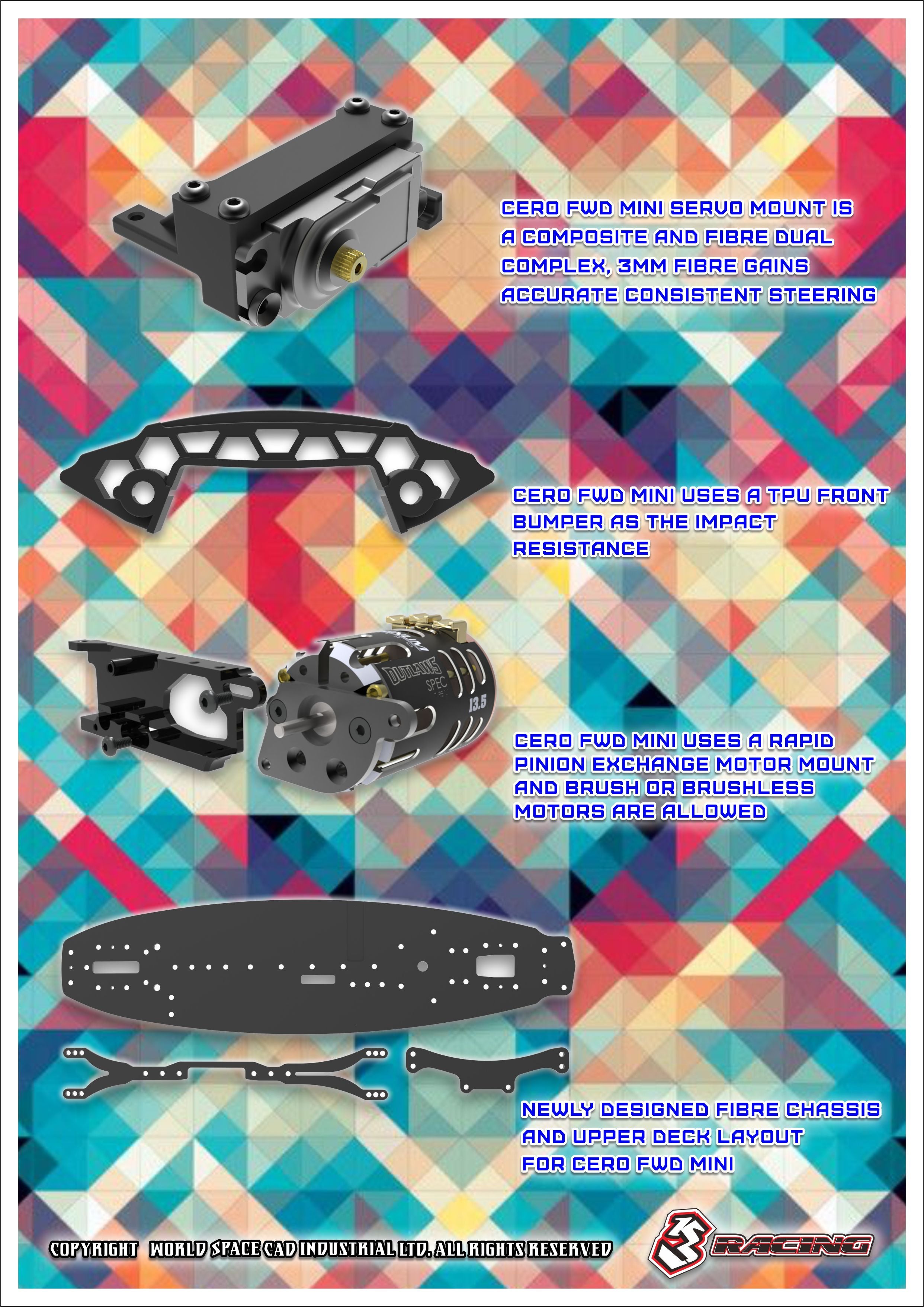 3Racing Cero Sport M-FWD kit voiture RC traction 225mm