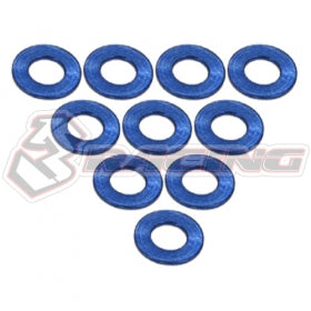 3Racing Rondelles alu plates M3x6 1mm noires x10