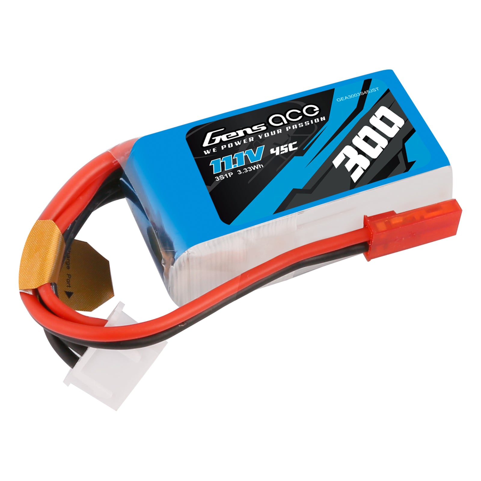 Gens Ace Car 300mAh 3S 45C Batterie LiPo JST-SYP
