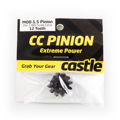 Castle CC Pignon Mod1.5 12T acier axe 8mm 1/5