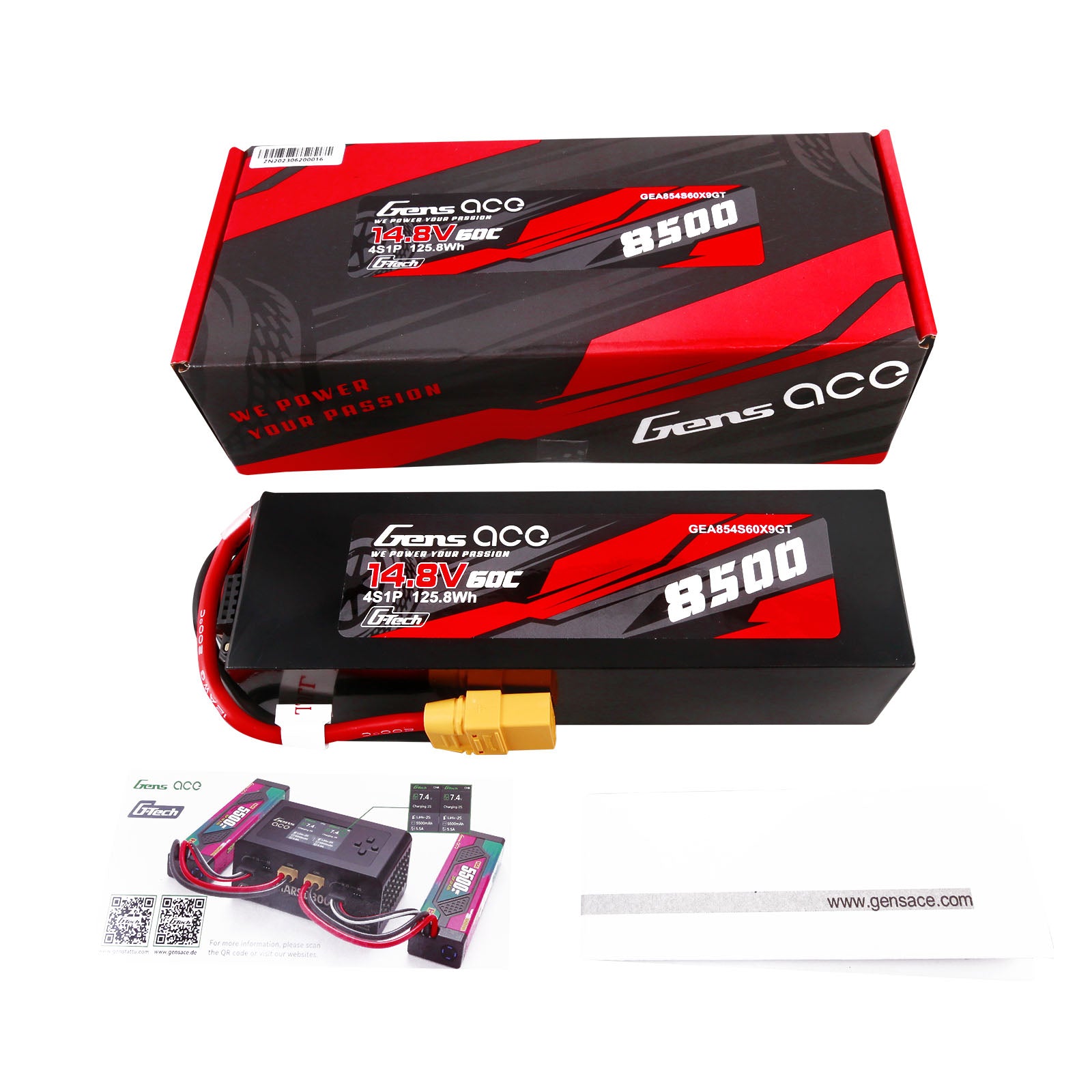 Gens Ace Car Classic batterie LiPo 4S 8500mAh 60C XT90