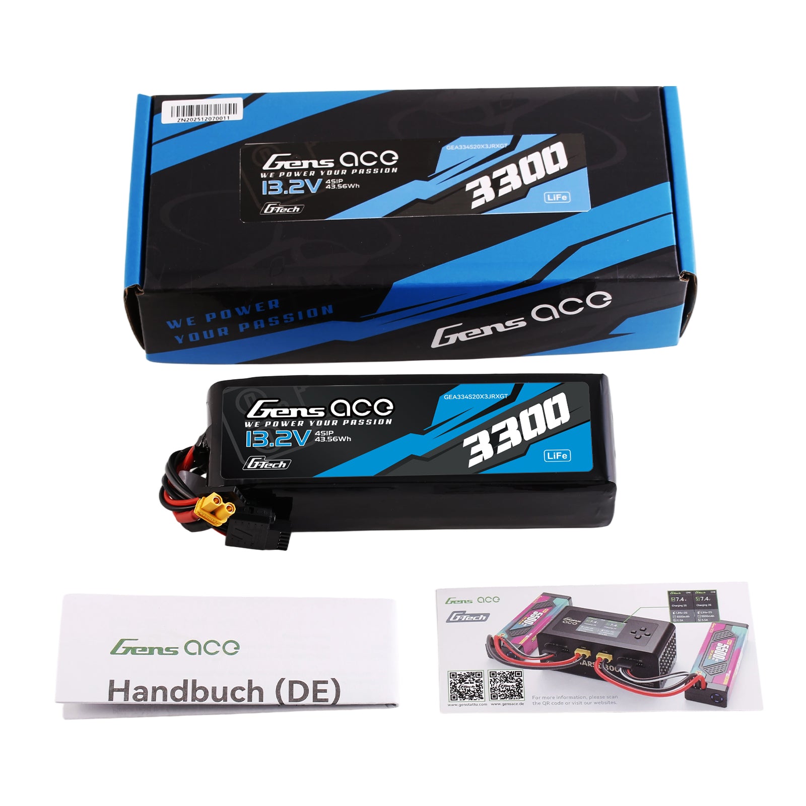 Gens Ace TX/RX Batterie LiFe 3300mAh 4S 20C XT30