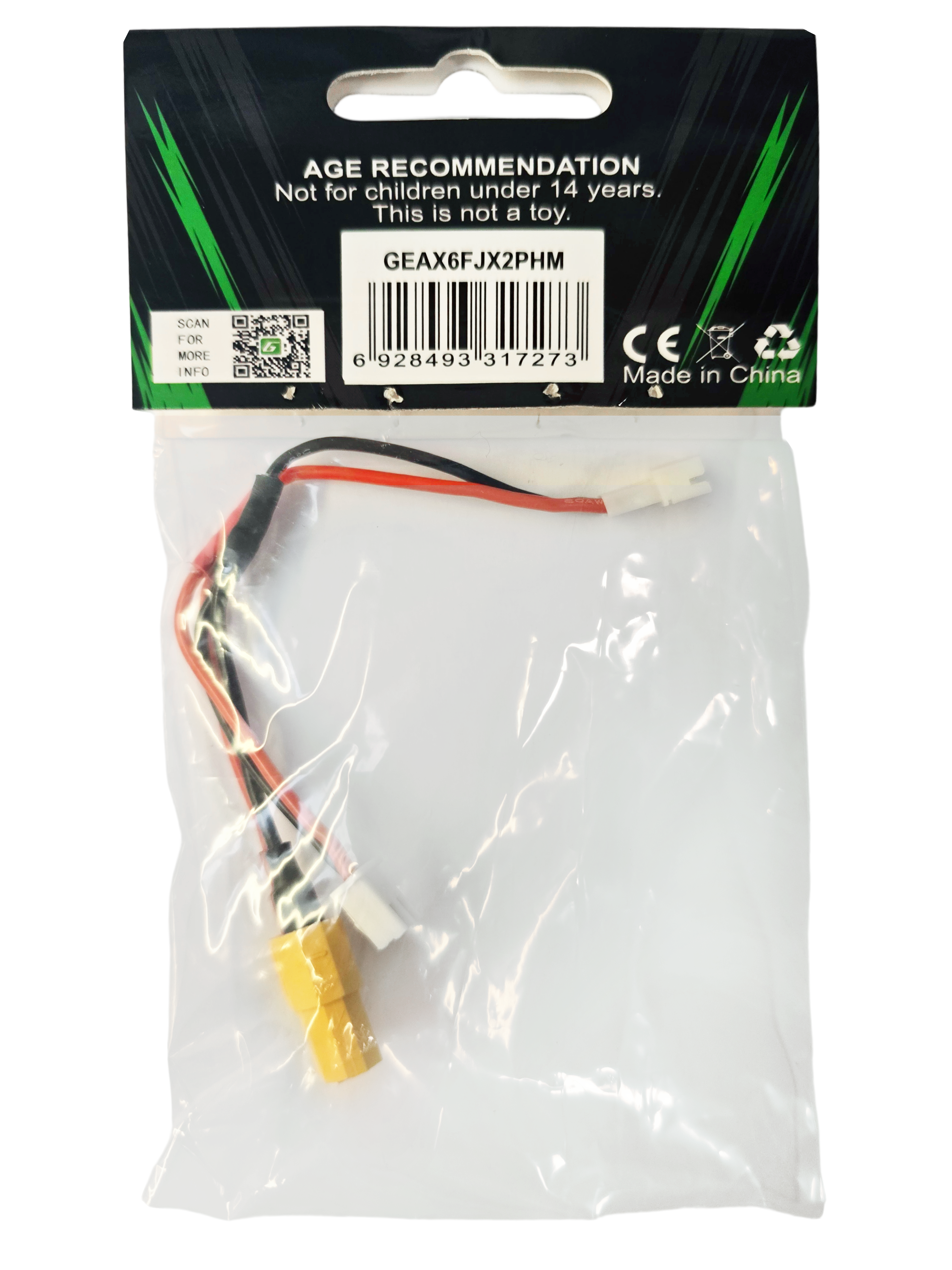 Gens Ace adaptateur XT60 femelle JST 100mm PHR XHR