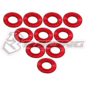 3Racing Rondelles alu plates M3x6 1mm noires x10
