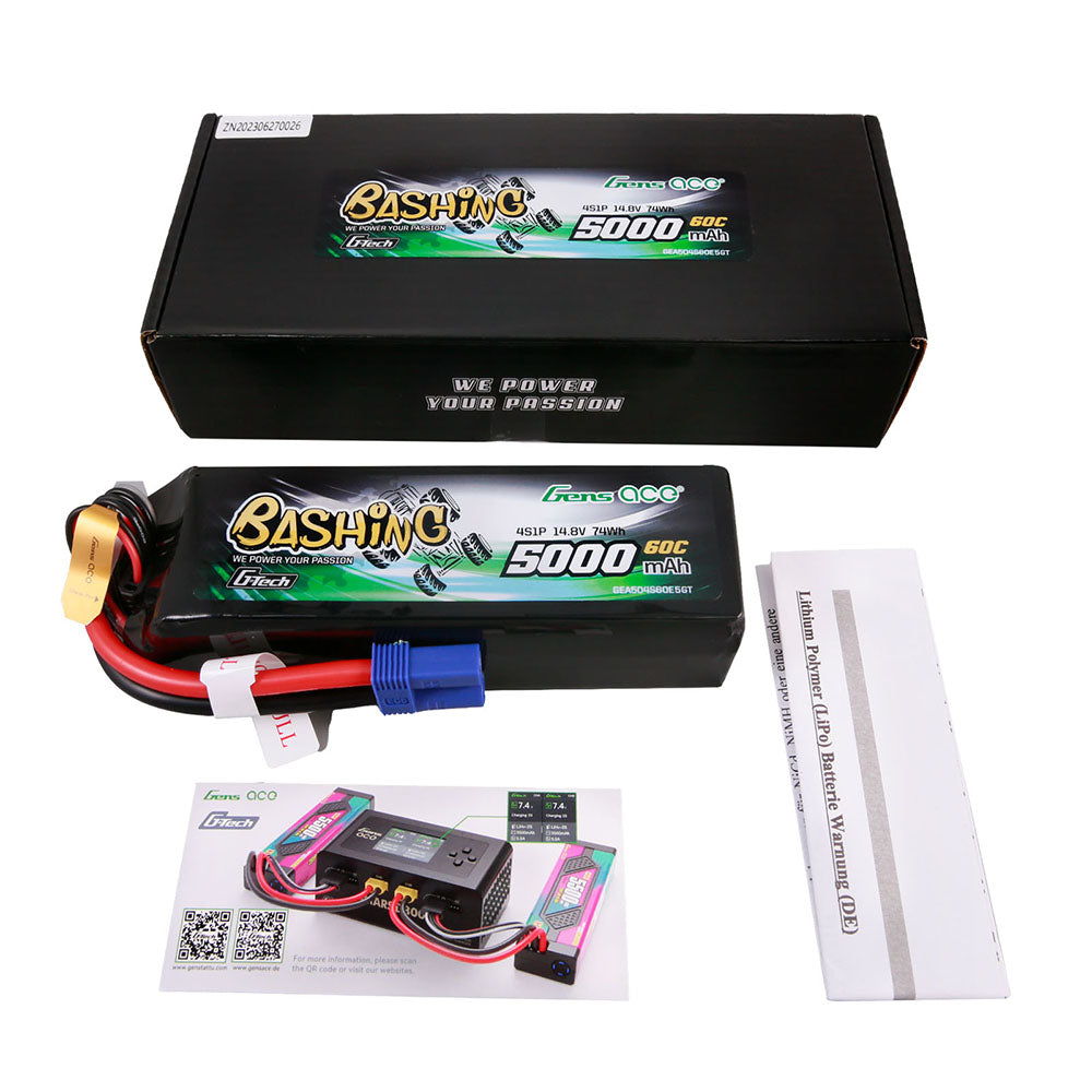 Gens Ace Bashing 5000mAh 4S batterie LiPo EC5 60C