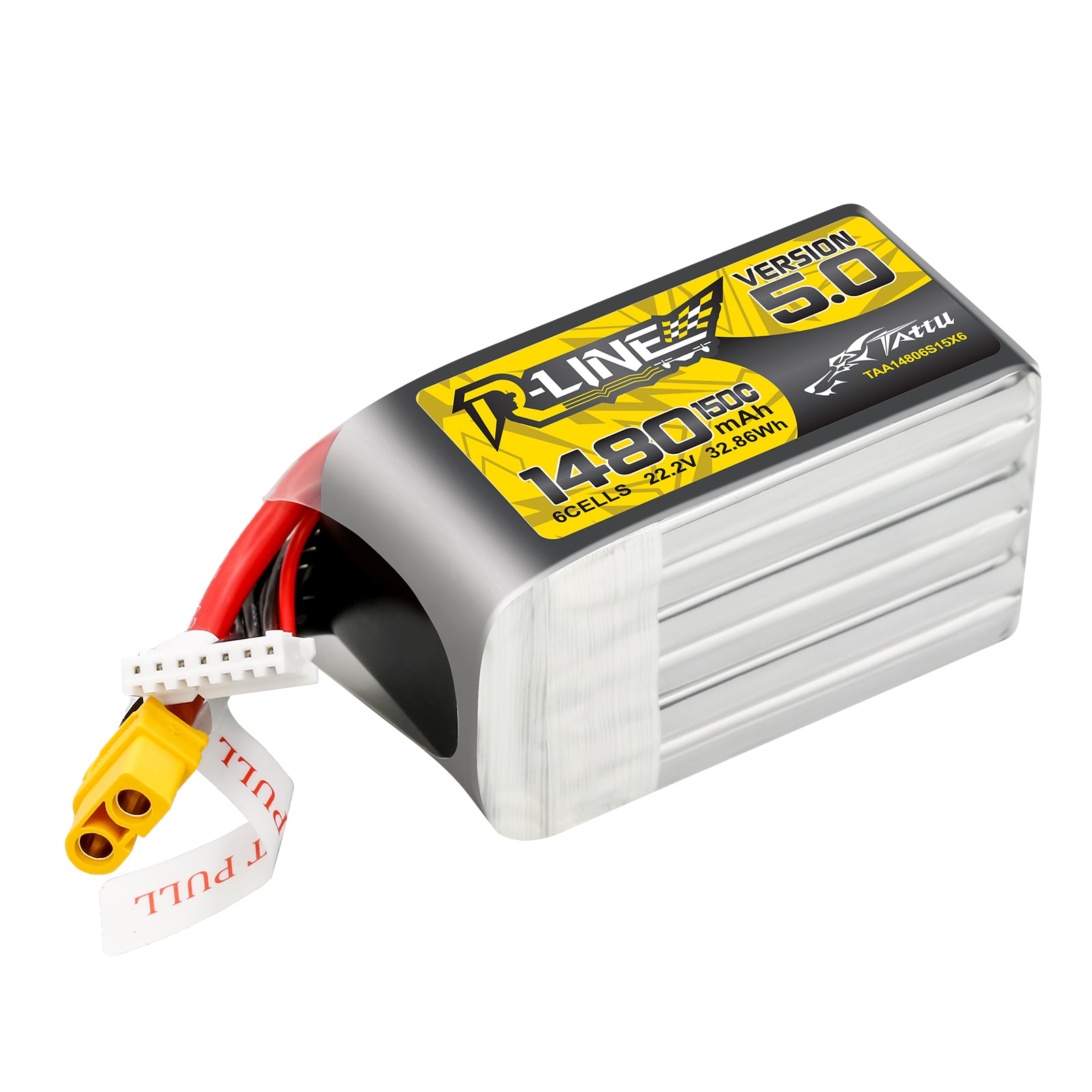 Tattu R-Line 5.0 1480mAh 6S 150C batterie LiPo XT60 race