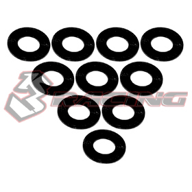 3Racing Rondelles alu plates M3x6 1mm noires x10
