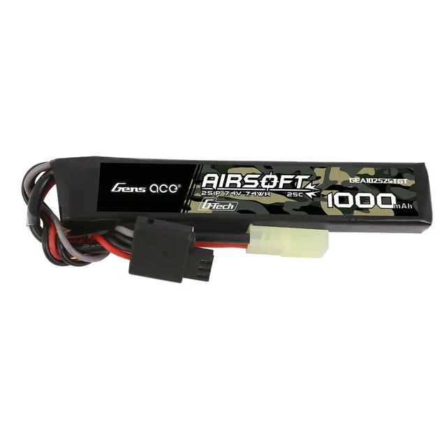 Gens Ace Airsoft Battery 1000mAh 2S batterie lipo 7.4V Tamiya