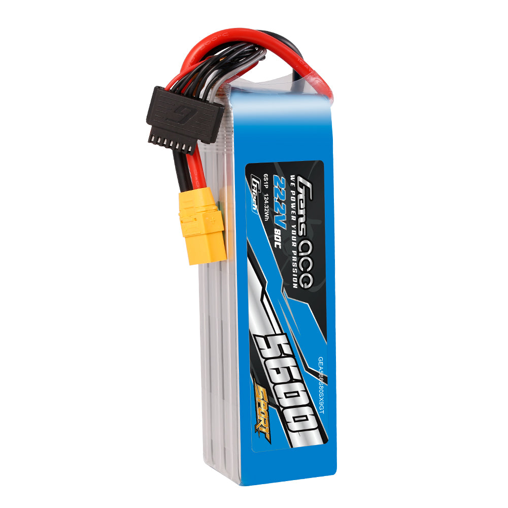 Gens Ace Sport 5600mAh 6S 80C batterie LiPo XT90 hélico 700