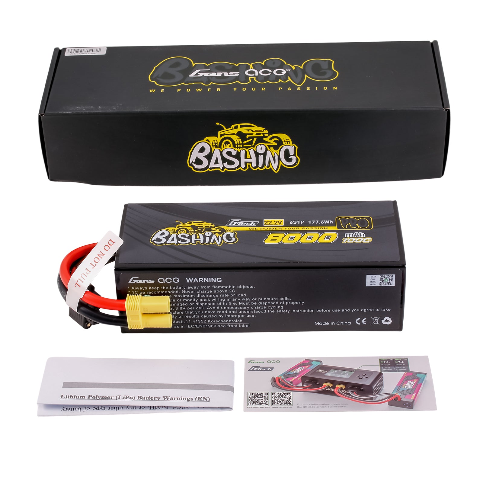 Gens Ace Bashing Pro 8000mAh 6S 100C batterie LiPo EC5
