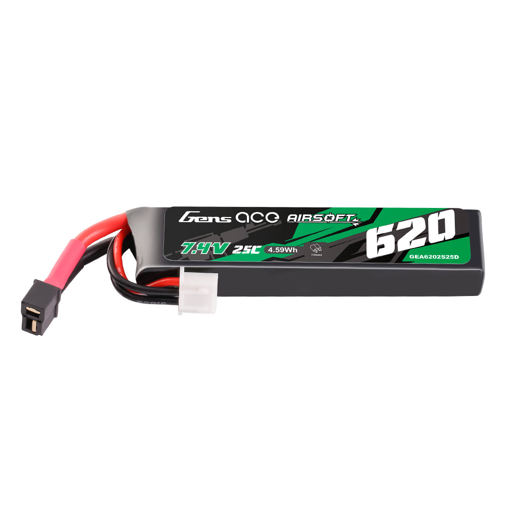 Gens Ace Airsoft Battery 620mAh 2S batterie lipo 7,4V Mini Deans